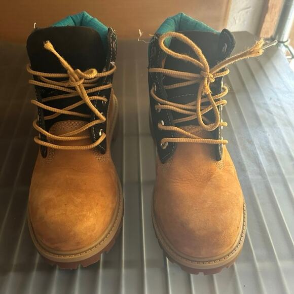 ˚₊‧꒰ა ☆ ໒꒱ ‧₊˚ Timberland Youth Waterproof Nubuck Boot Sz 1 ReBOTL Unisex - Picture 7 of 12